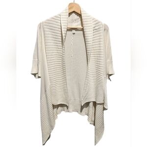Banana Republic Ivory Open Front Knit Cardigan Petite XS Draped Hem